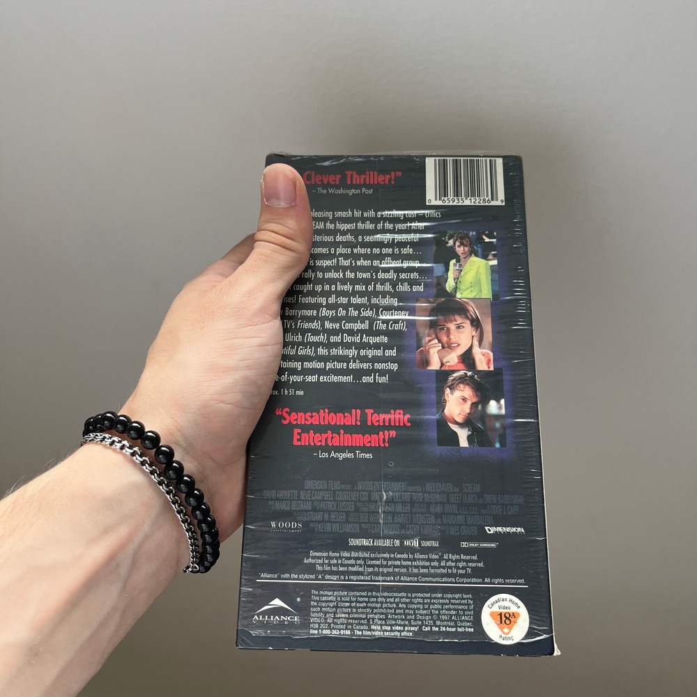 Scream VHS 1997 Wes Craven Horror Movie Alliance Video Campbell Drew Barrymore - Picture 4 of 6